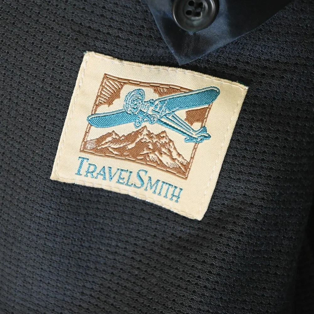 TravelSmith 50R Navy Blue Wash Wear USA Made Mens Blazer Suit‎ Jacket Sport Coat